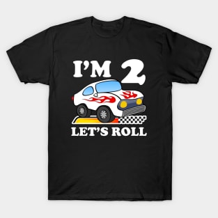 Kids Birthday Boy 2 Two Race Car T-Shirt